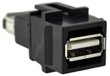 COUPLING PLATE USB-A F/F CONNECTOR BLACK