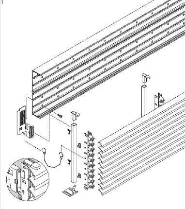 hager Ventilationsgallertillbehör m5900 pendel 10-del kedj. lgrå