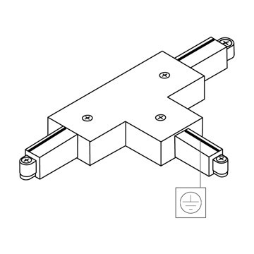 nordtronic T-stycke tracks jord hög 220-240vac50 hz bl
