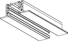 global trac 1-circuit track recessed gbf2300-1 1-v flush 3m grå
