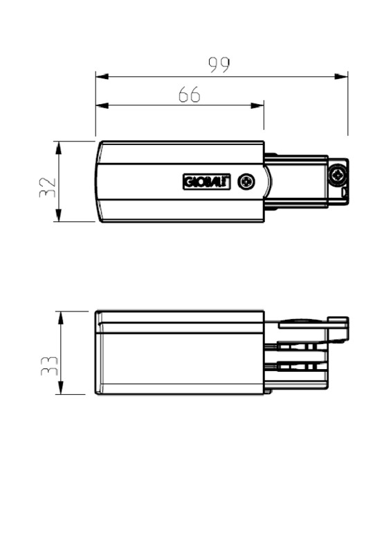 global trac Connector 3-circuit xts 12-1 3-v gray