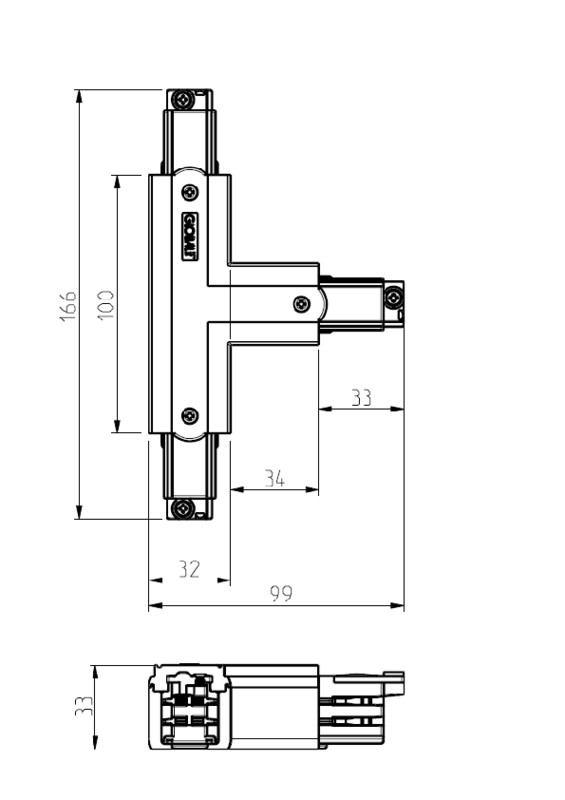 global trac T-koppling 3-fas xts 39-3