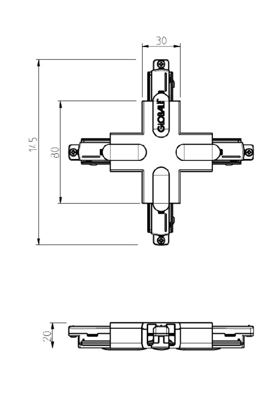 global trac X-connector black gb38-2 1-v black