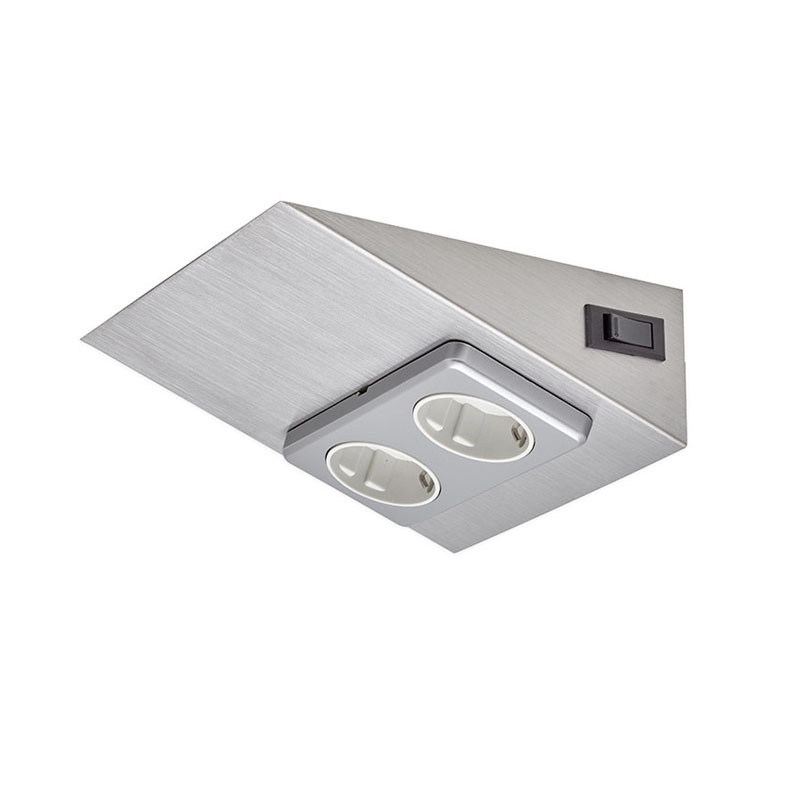SOCKET OUTLET+SWITCH LUNA-2 S2/16A/IP20 1X STEEL