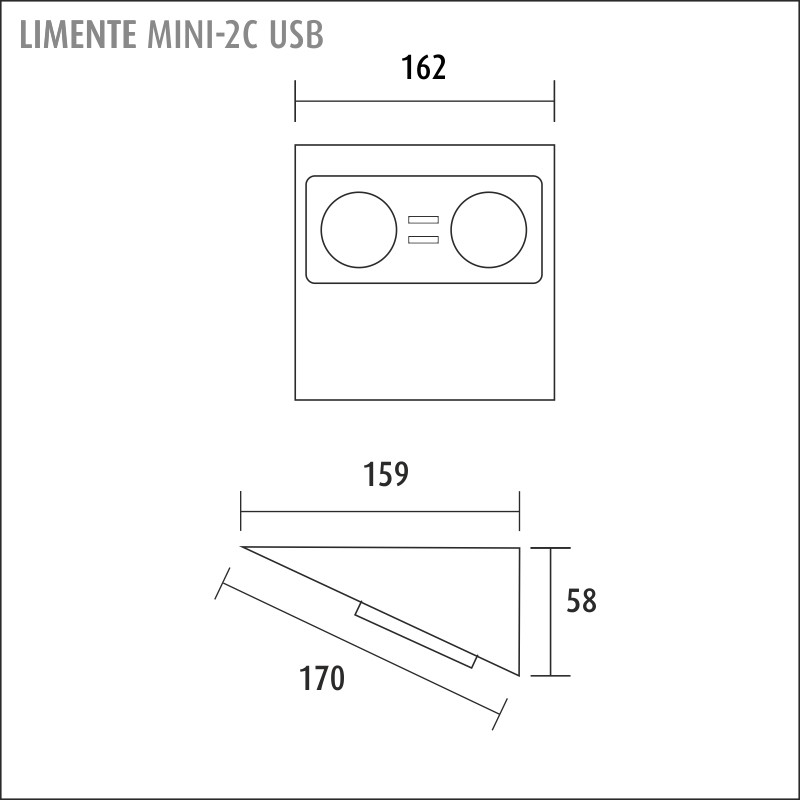 limente Socket outlet w usb mini-2c usb s2/16a/ip20 white