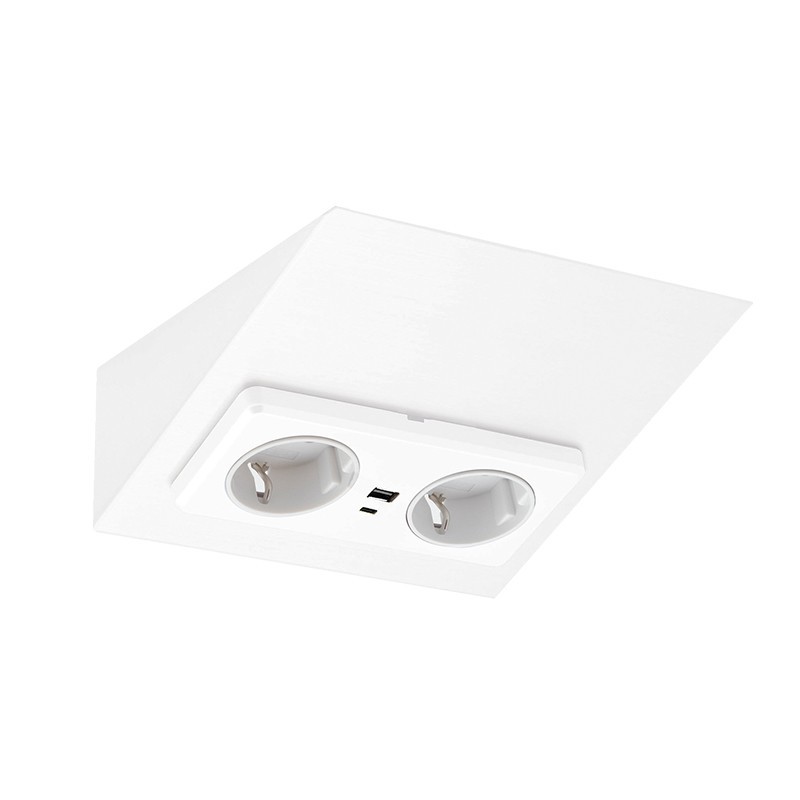 SOCKET OUTLET W USB MINI-2C USB S2/16A/IP20 WHITE