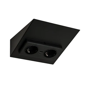 limente Vägguttag med usb mini-2c usb s2/16a/ip20 svart