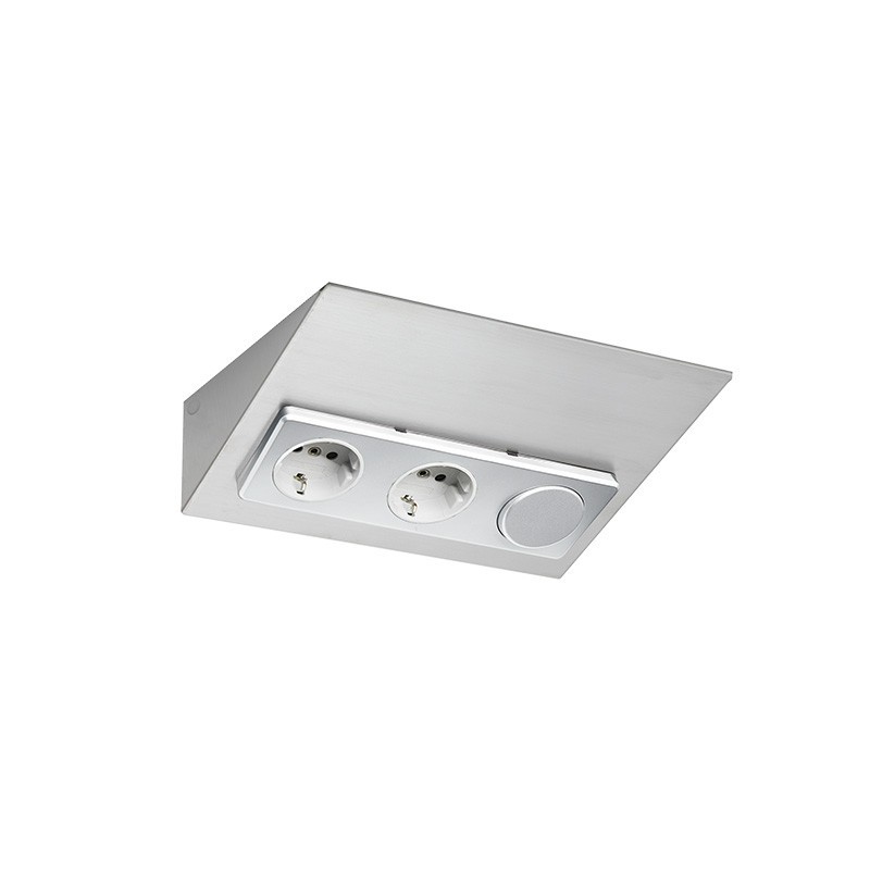 SOCKET OUTLET+SWITCH LUXA-31 S2/16A/IP20 1X STEEL
