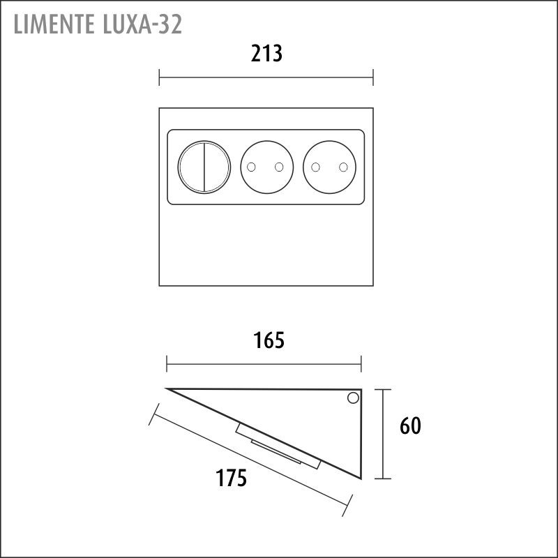 limente Uttag+strömställare luxa-32 s2/16a/ip20 0x svart