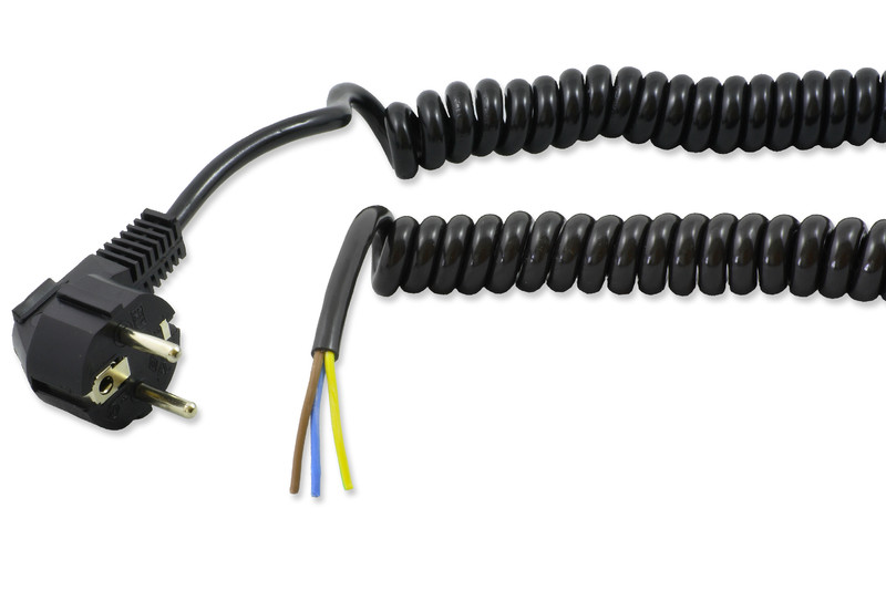SLADDSTÄLL SPIRAL AXJO KABEL 2313 H05VV-F 3G0.75 SVART 0,8M