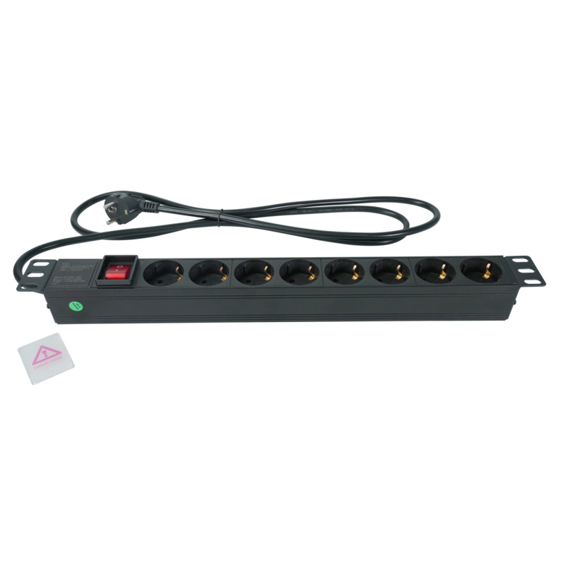 EXTENTION SOCKET-OUTLET PSU 8xSCHUKO 19IN 1RU