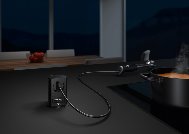 bachmann Socket outlet w usb elevator 1 x so  2 x usb-charge 3.1a