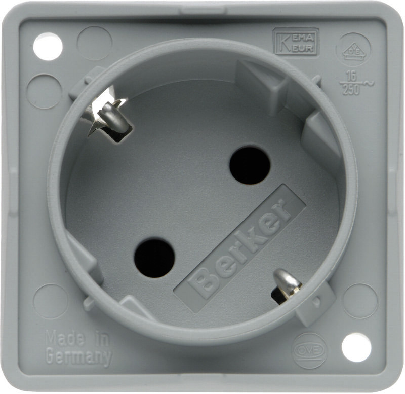 hager Socket outlet integro flow 1s/16a/250v 2.8mm ukj gray