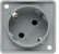 hager Socket outlet integro flow 1s/16a/250v 2.8mm ukj gray