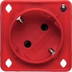 SOCKET OUTLET INTEGRO FLOW 1S/16A/250V SL 2MM SNAP-IN RED
