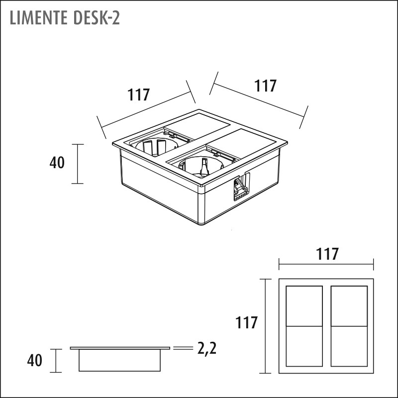 limente Vägguttag desk-2  socket outlet rst