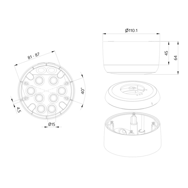 luxomat Mounting accessory luxomat sm socle mounting ip54 pd2n h