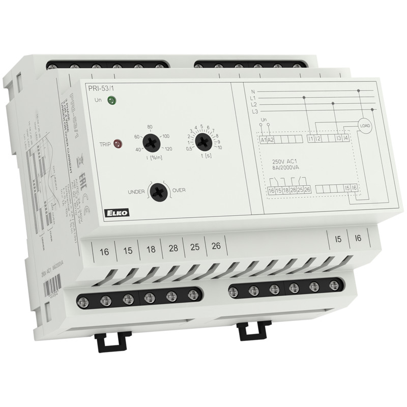 MONITORING RELAY CURRENT 2CO 8A DIN