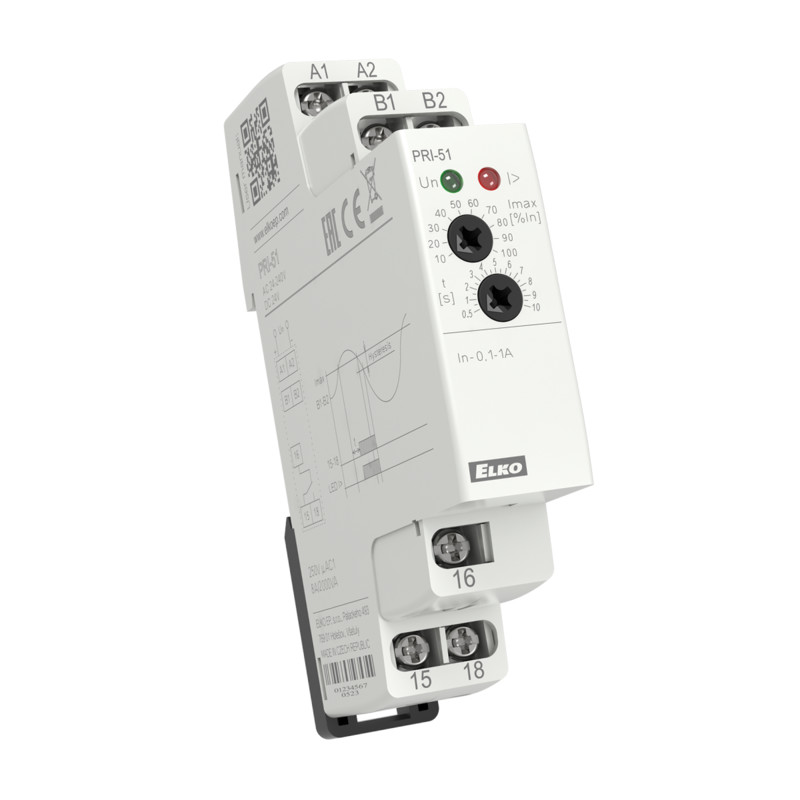 MONITORING RELAY CURRENT 1CO 8A 250VAC ADJ. 0.5-5A