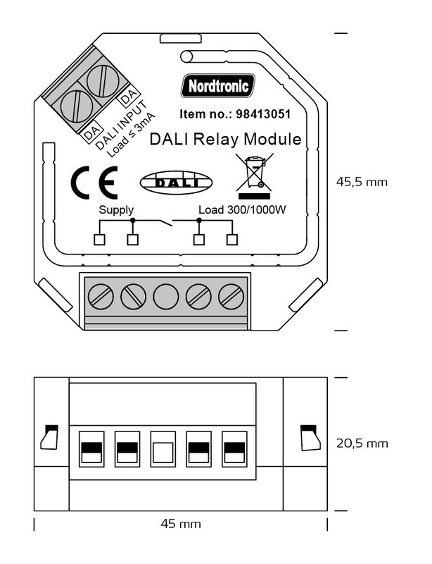 nordtronic Styrenhet box relay dali 1000w 230vac