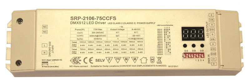 ELECTRONIC BALLAST CC DRIVER DMX 75W 4CH