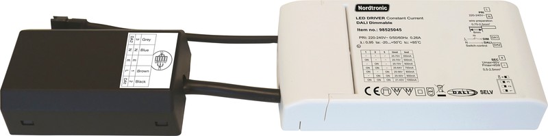 nordtronic Led-drivdon dali push cc 45 w 220-240vac