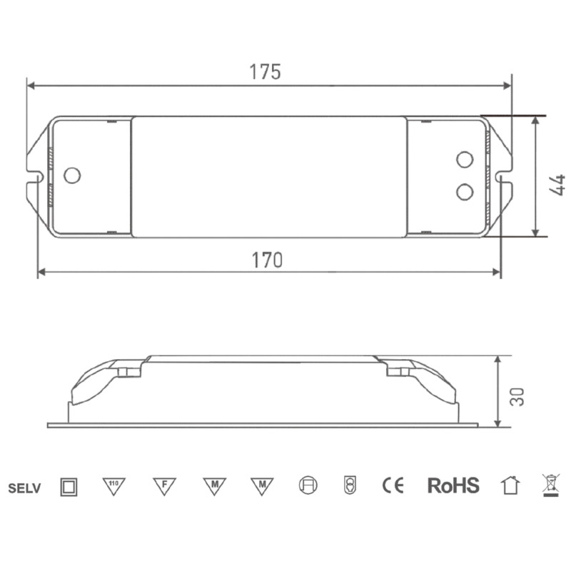 ftlight Elektroninen liitäntälaite 12v 36w triac/push dimm