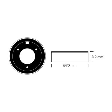 nordtronic Mounting ring alina 70mm alu wh