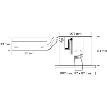 nordtronic Downlight uni install ip44 gu10 max. 7,5w mbl r
