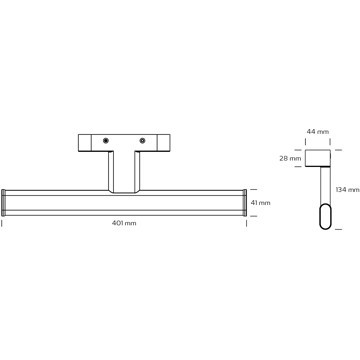 nordtronic Kylpyhuonevalaisin enola ip44 8w 3k k 220-240v cr