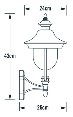 konstsmide Wall luminaire parma 7239-000 ip43 e27 ss