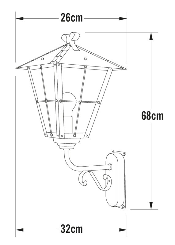 konstsmide Wall luminaire fenix 433-900 ip23 e27 co