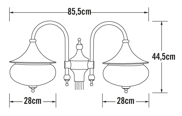 konstsmide Courtyard luminaire libra 620-750 ip23 e27 bl