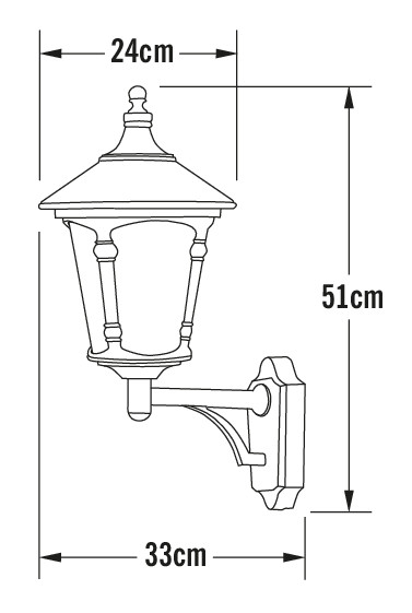 konstsmide Väggarmatur virgo 571-750 ip23 e27  sv