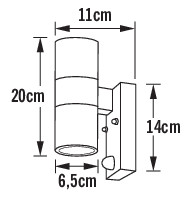konstsmide Seinävalaisin ulko modena 7542-320 ip44 2xgu10 ga
