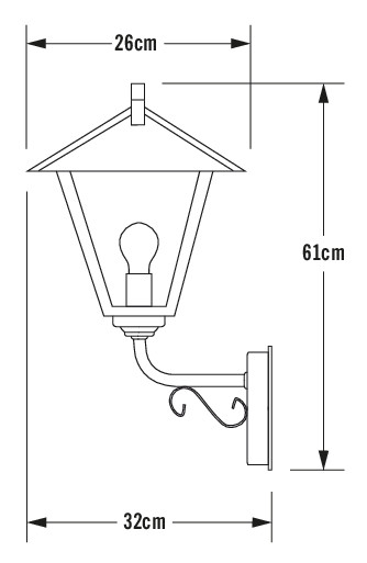 konstsmide Väggarmatur benu 434-750 ip23 e27 sv