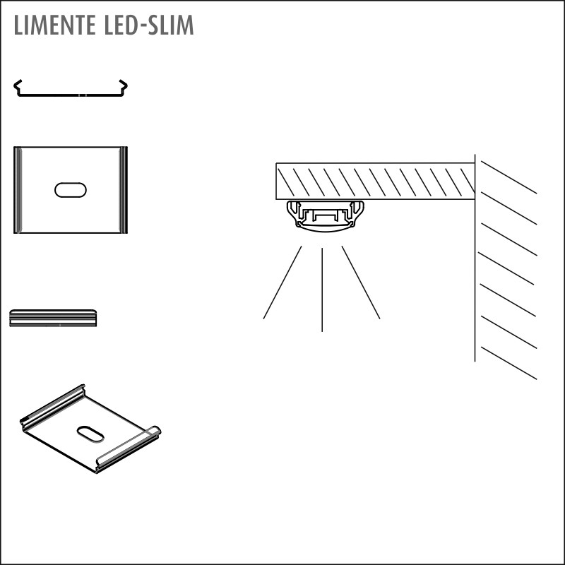 limente Valoprofiili/-nauha led-slim30 8,5w 3000k al