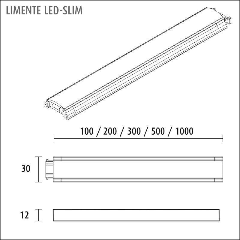 limente Valoprofiili/-nauha led-slim30 8,5w 3000k al