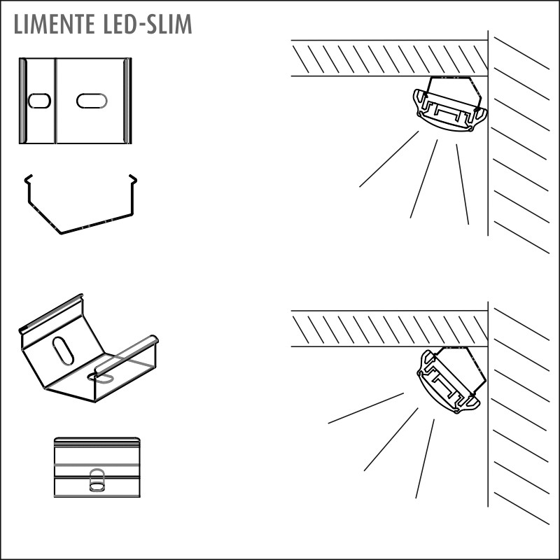 limente Led-light rail led-slim50 13,8w 3000k al