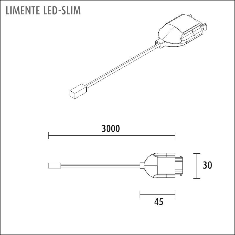 limente Coupling cable led-slim p1 päätyvirransyöttö