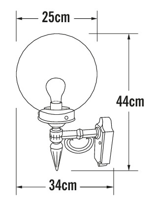 konstsmide Väggarmatur orion 496-250 ip23 e27 vi