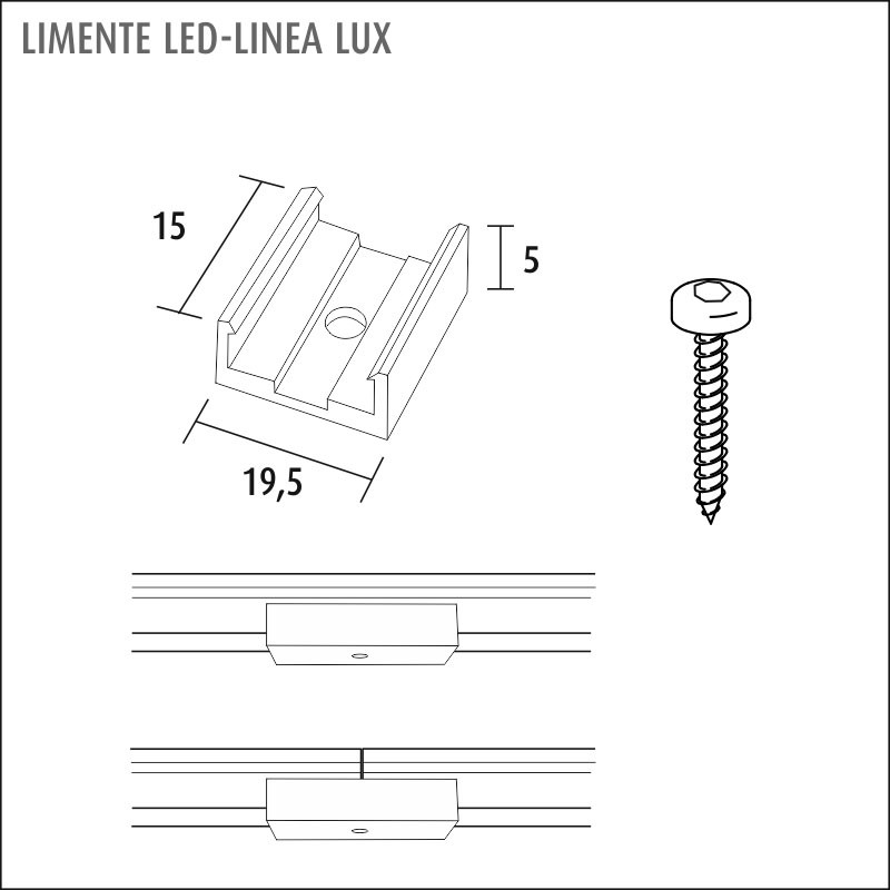 limente Led-light rail led-linea40lux 57w 4000k al