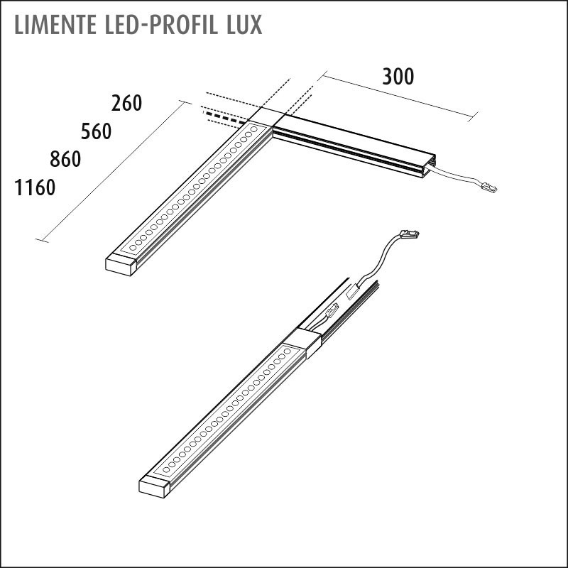 limente Kohdevalaisin led-profil 86 lux 4000k 19w