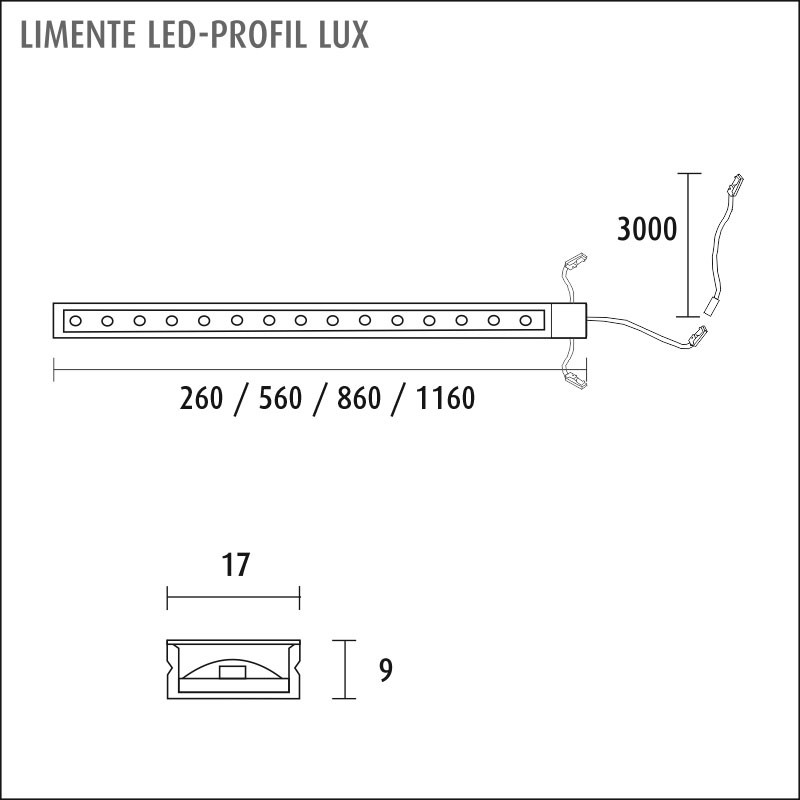 limente Kohdevalaisin led-profil 86 lux 4000k 19w