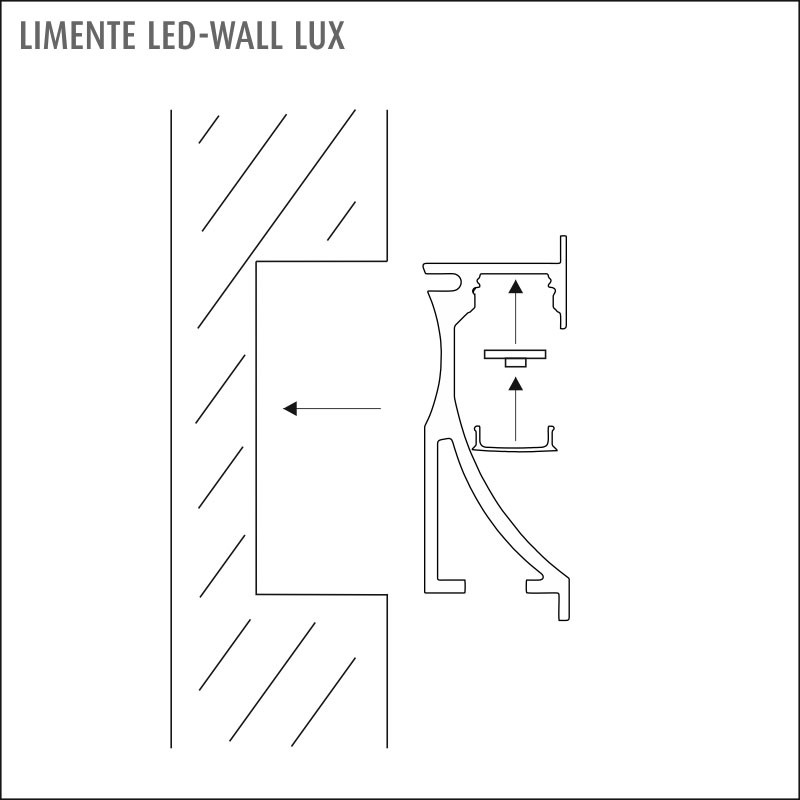 limente Led-light rail led-wall40lux 57w 3000k al