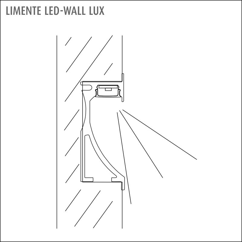 limente Led-light rail led-wall40lux 57w 3000k al