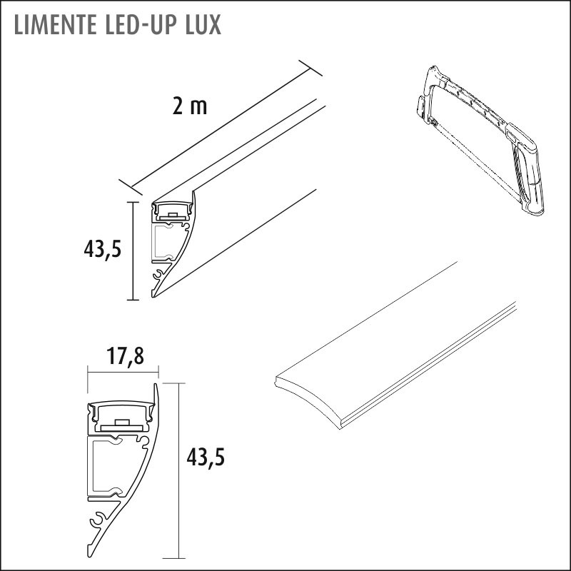 limente Led-list led-up40lux 57w 4000k al va