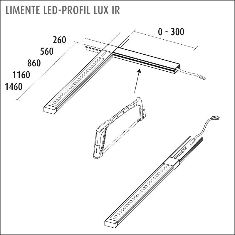 limente Spotlight led-profil 56 lux-ir 4000k 9w