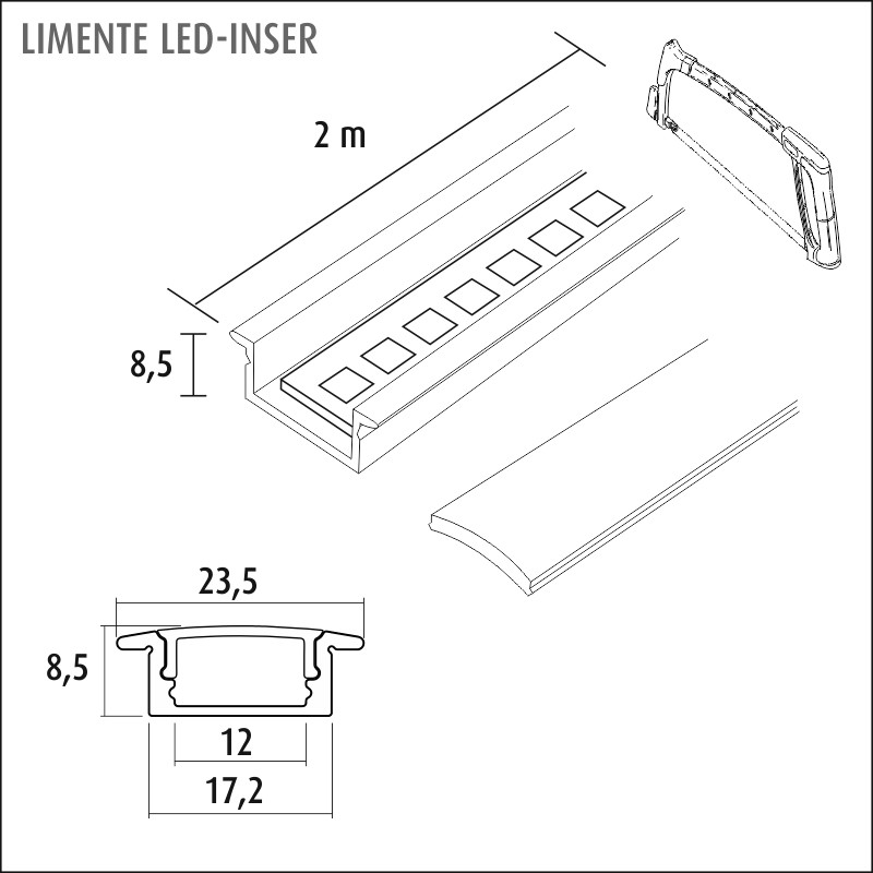 limente Valoprofiili/-nauha led-inser20com 28w 4k al