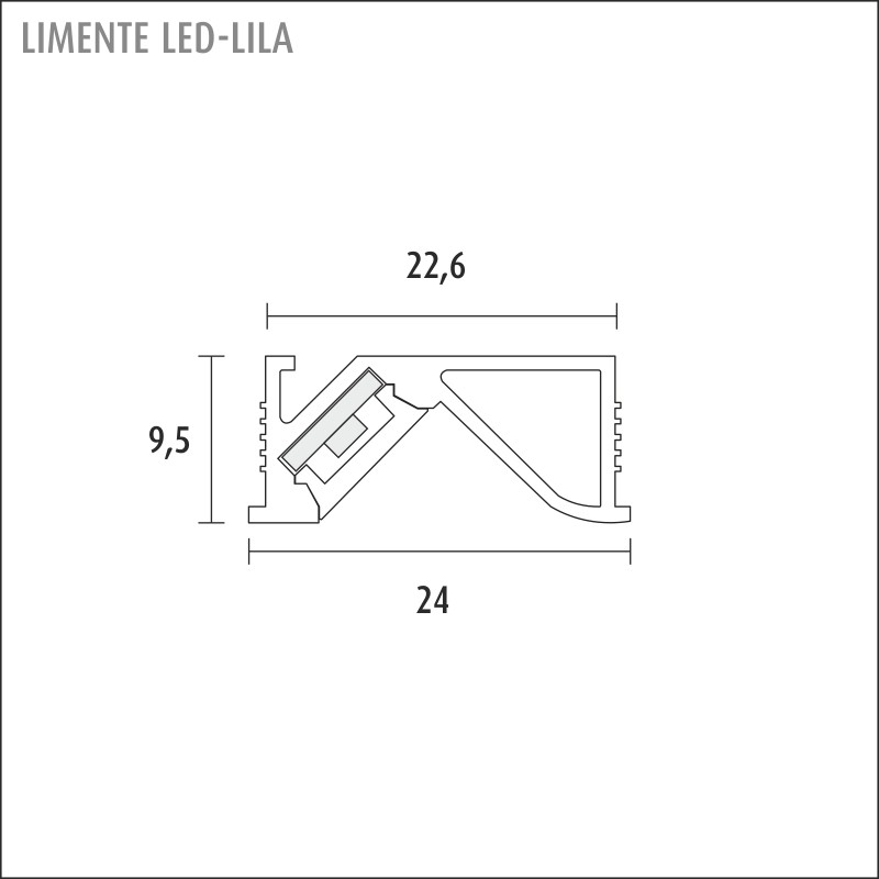 limente Valoprofiili/-nauha lilo40-8 24w 3000k al